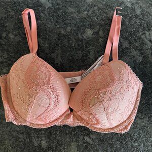 NWT Victoria's Secret Dream Angels mauve push up bra underwire size 34D